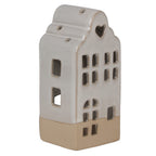 Theelichthouder Huis 7x6x14 cm Beige Keramiek Waxinelichthouder