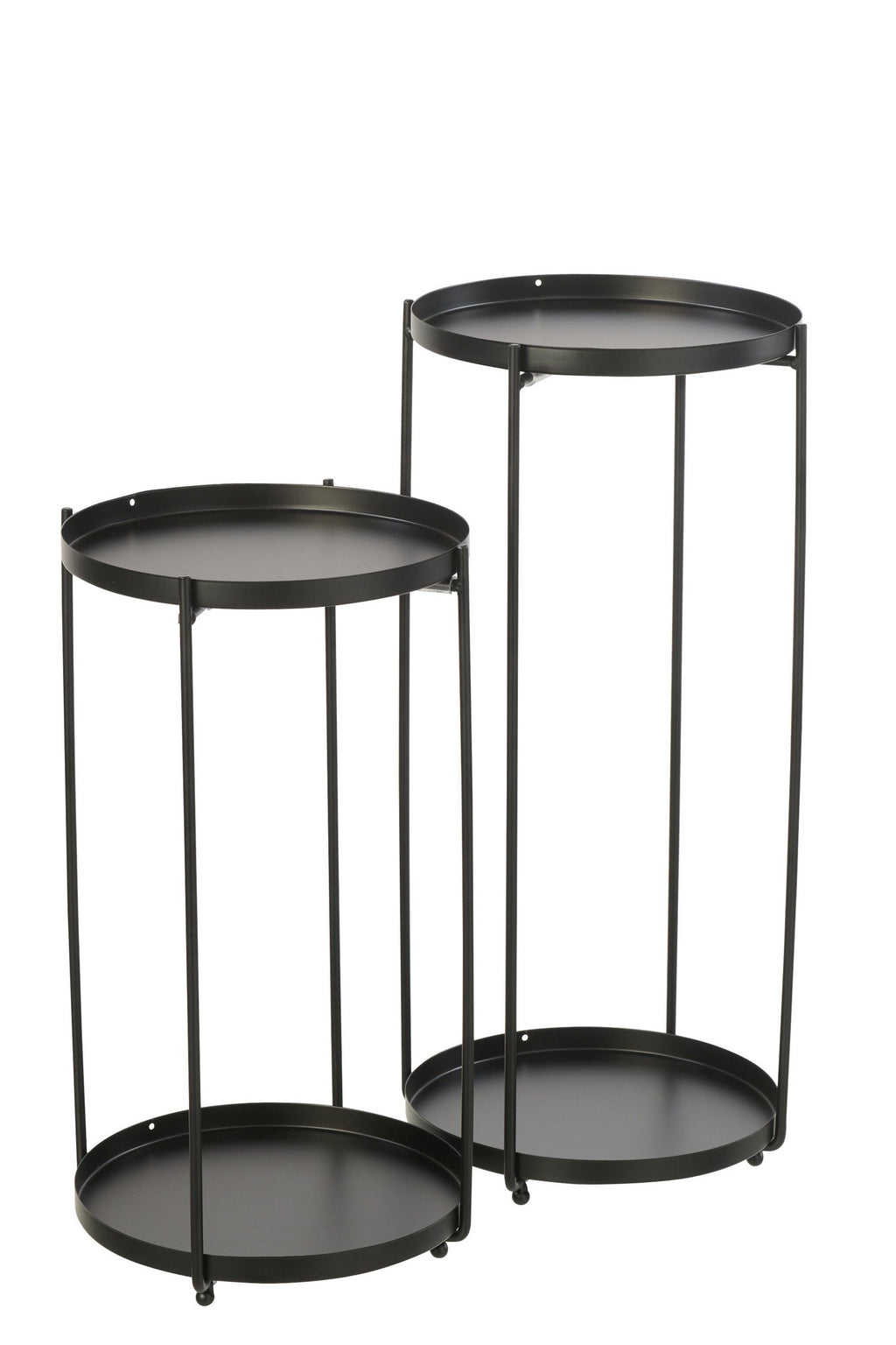 J-Line bijzettafel Rond - ijzer - zwart - L