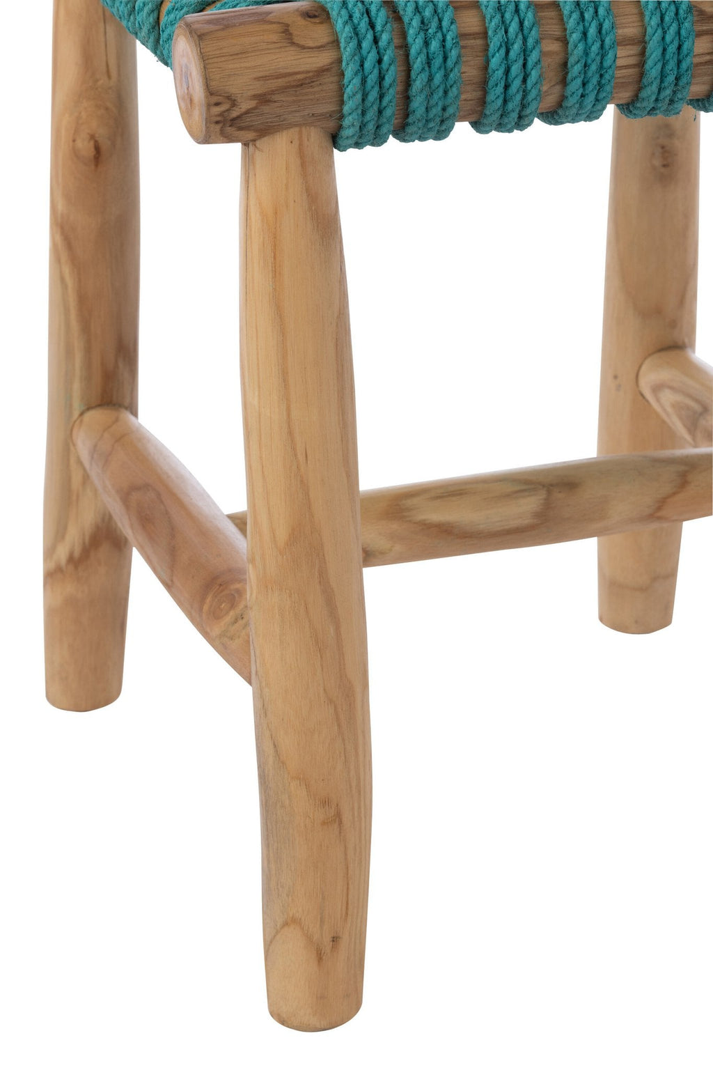 J-Line kruk - hout - turkoois