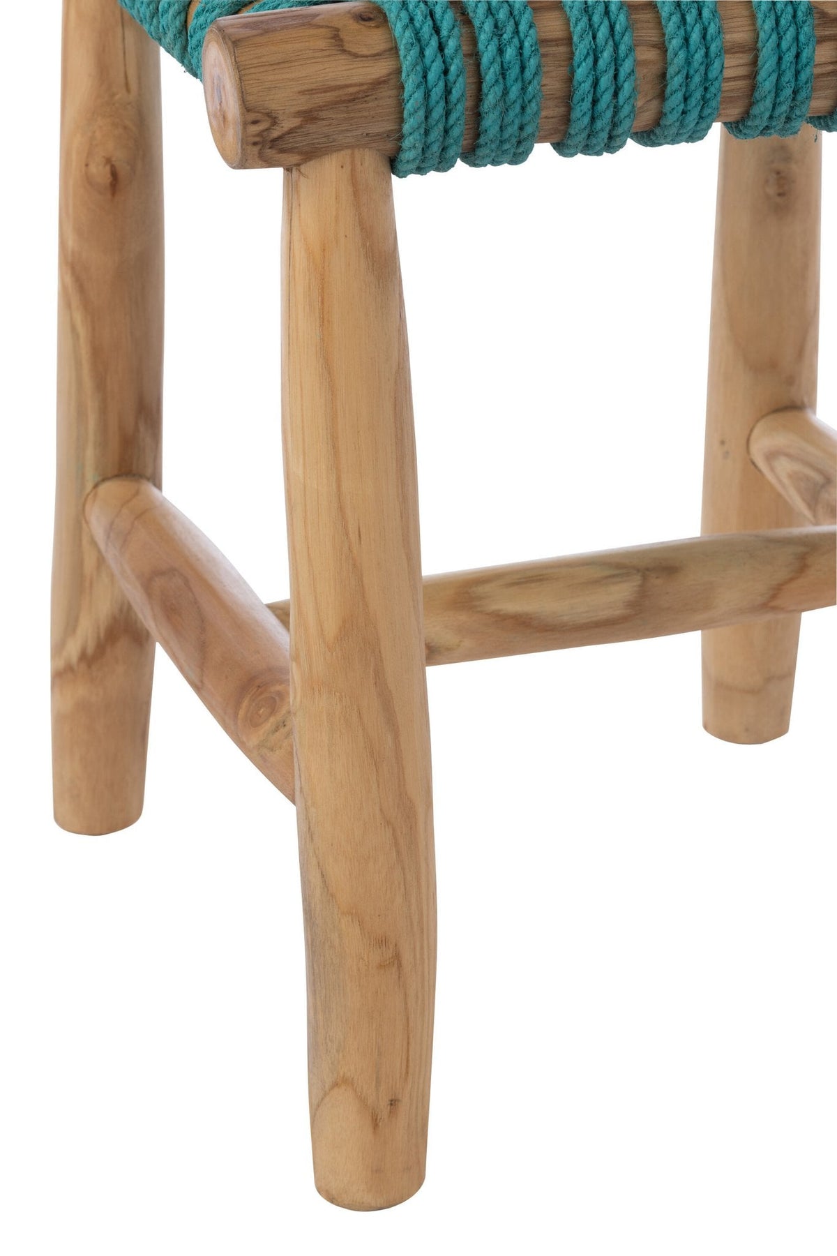 J-Line kruk - hout - turkoois
