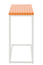 J-Line bijzettafel Rechthoek Geruit - ijzer - oranje/wit