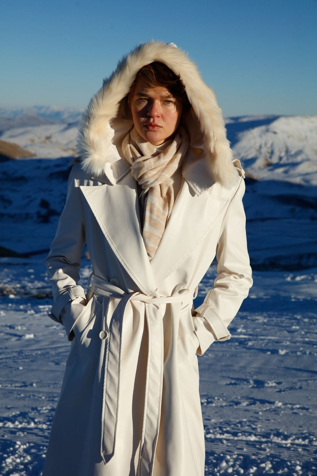 Tijger sjaal ecru-beige