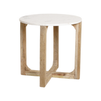Marmeren bijzettafel rond wit