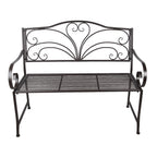 Tuinbank 117x50x98 cm Bruin Metaal Bank Buiten
