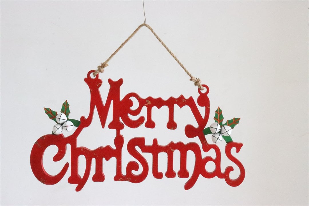 Houten hanger: vrolijk kerstfeest