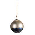 Kerstbal XL Ø 17 cm Goudkleurig Zwart Glas Kerstboomversiering