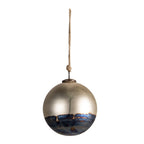 Kerstbal XL Ø 17 cm Goudkleurig Zwart Glas Kerstboomversiering