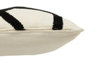 J-Line kussen Streep - textiel - wit/zwart
