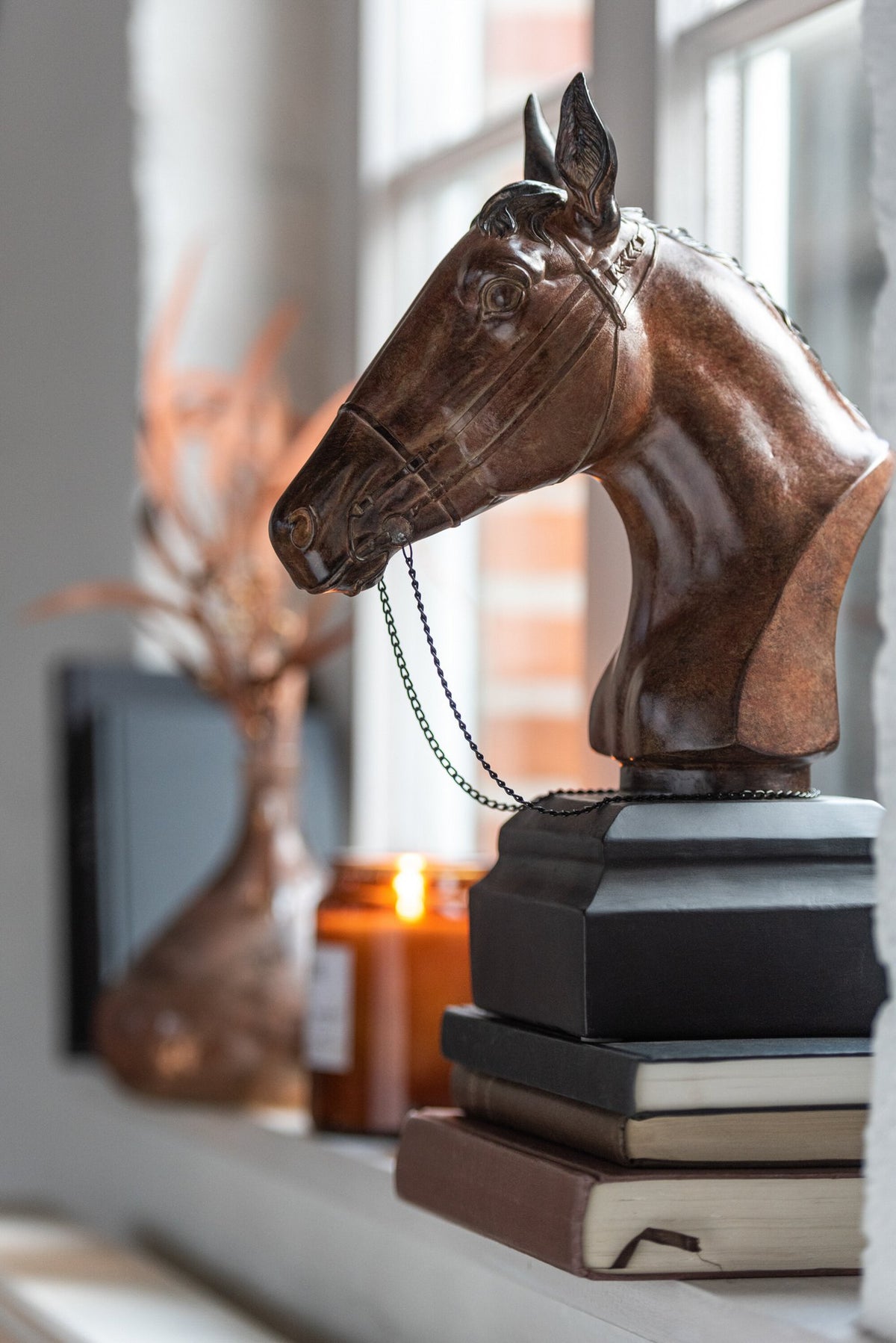 J-Line decoratie Paardenkop - polyresin - bruin