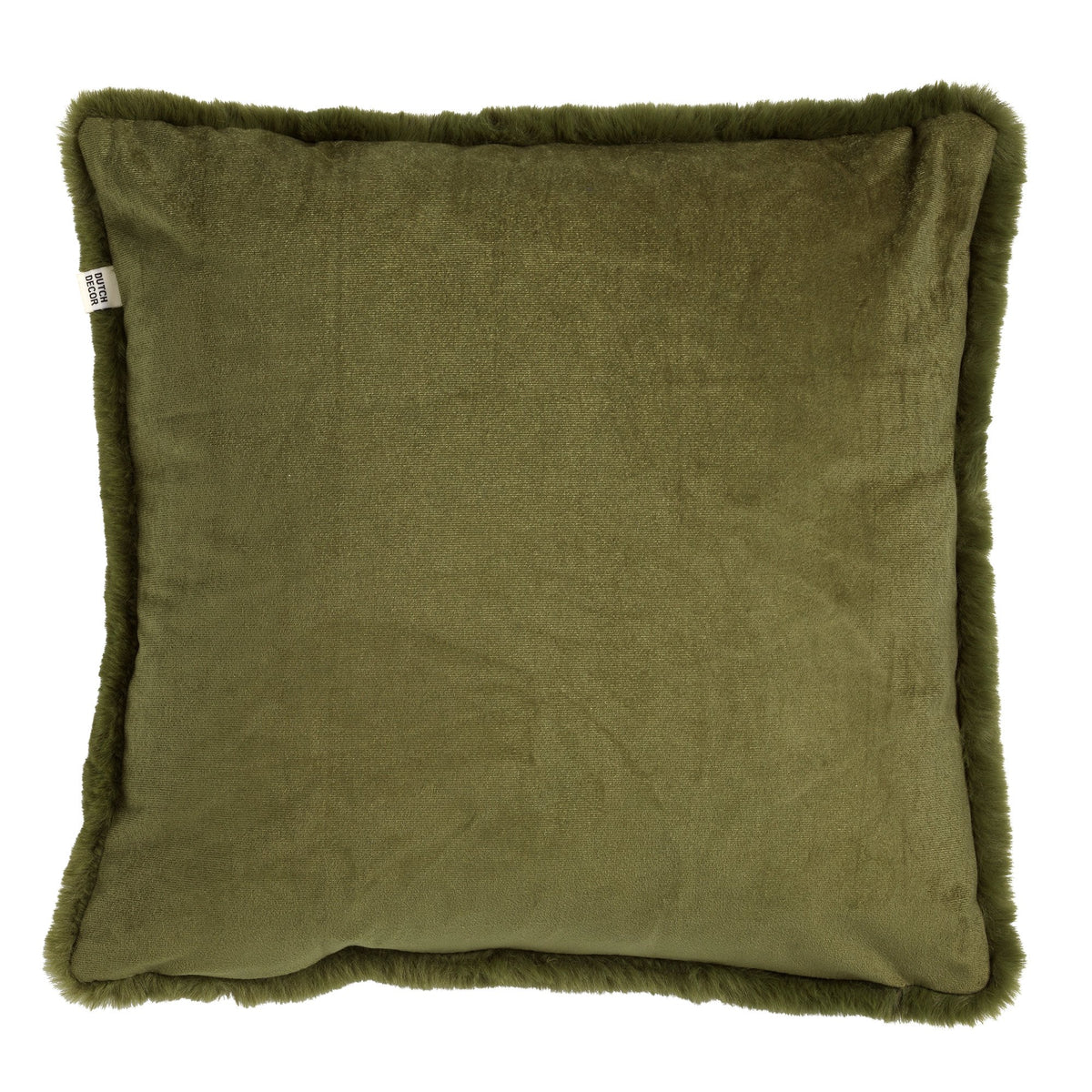 Dutch Decor Zaya - Kussen 45x45 cm - Unicolour - Bieslook - Groen