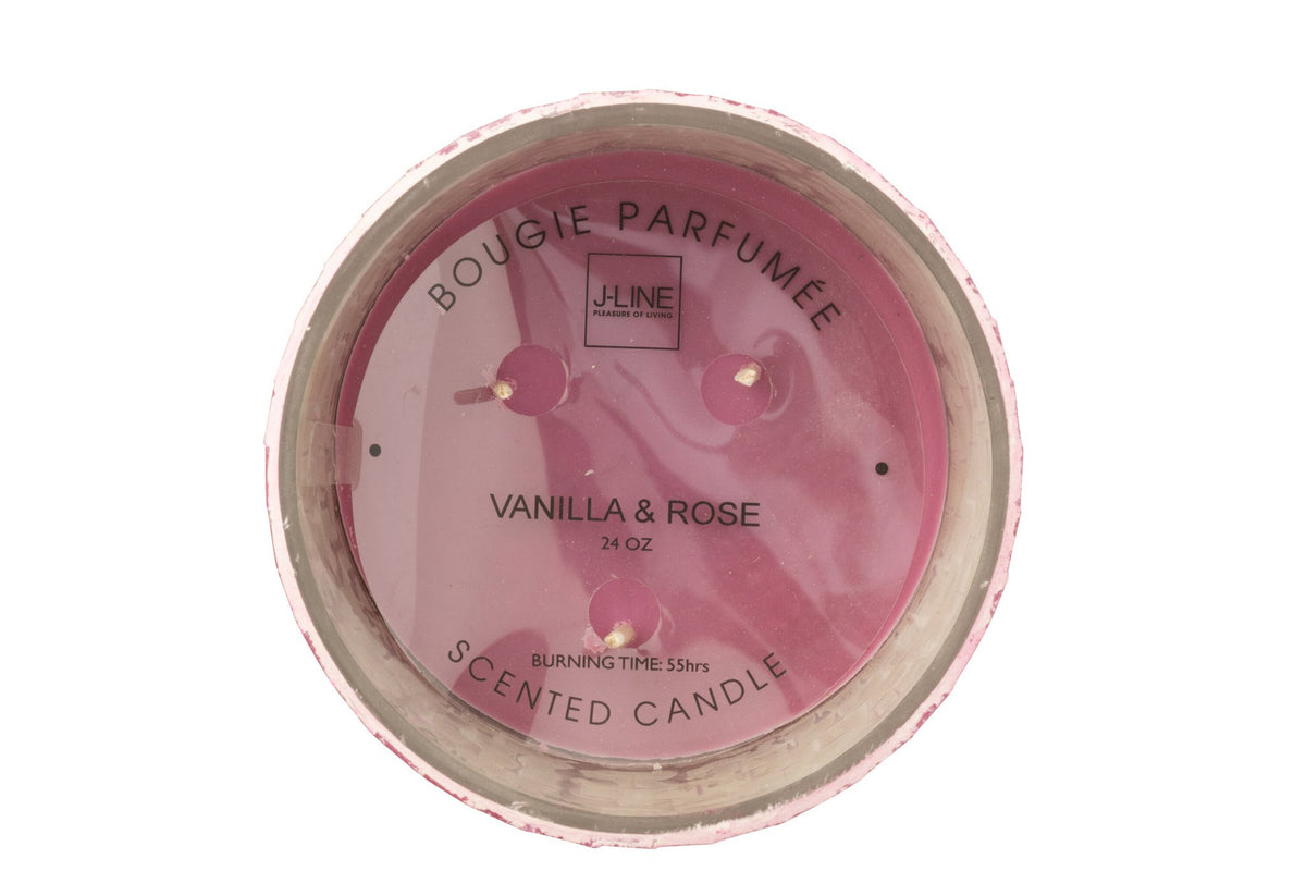 J-Line geurkaars Spiegel - glas - roze