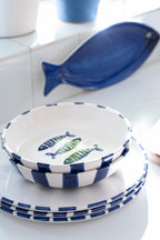 J-Line bord Vis - keramiek - donkerblauw