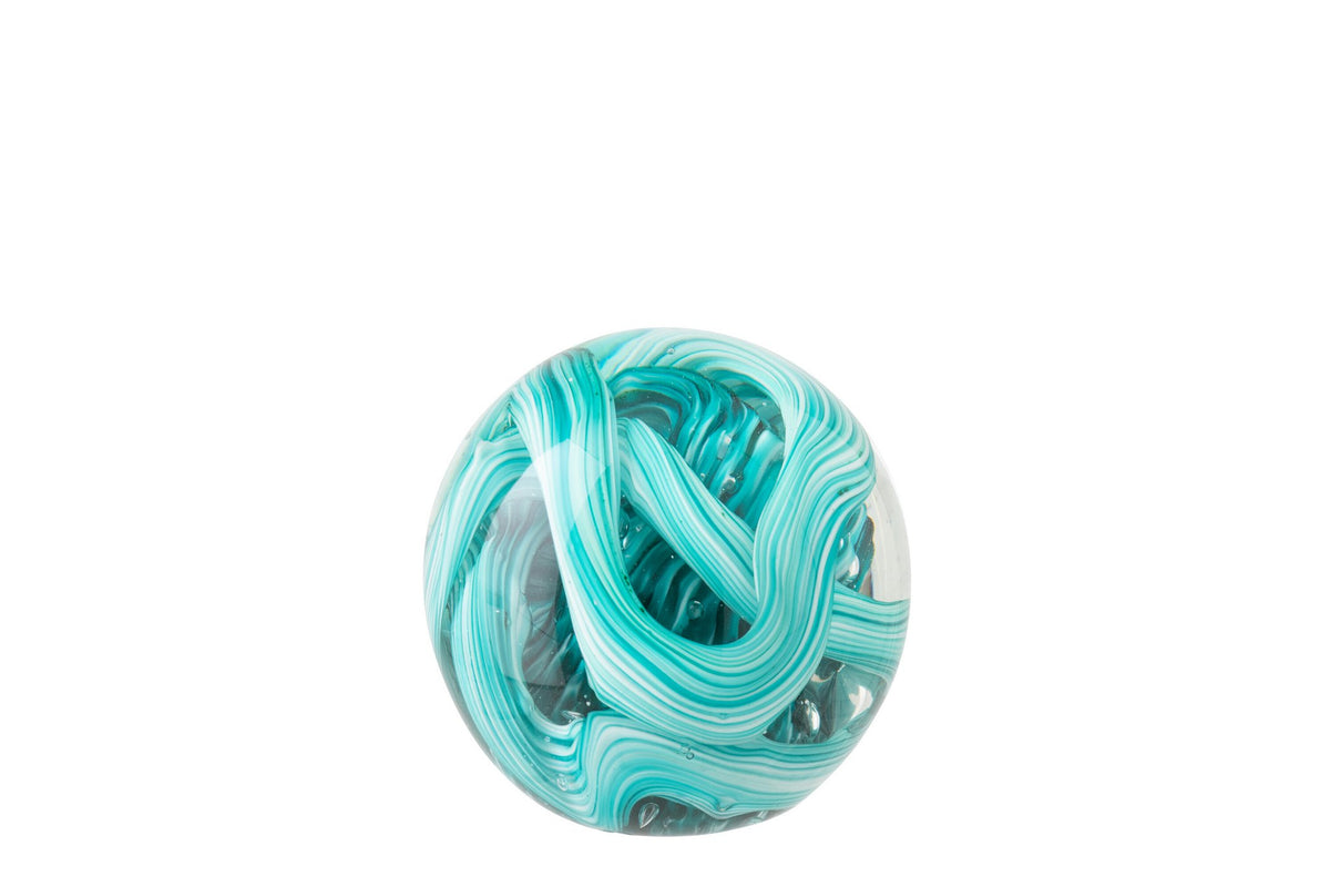 J-Line presse-papier Bal - glas - turkoois - S