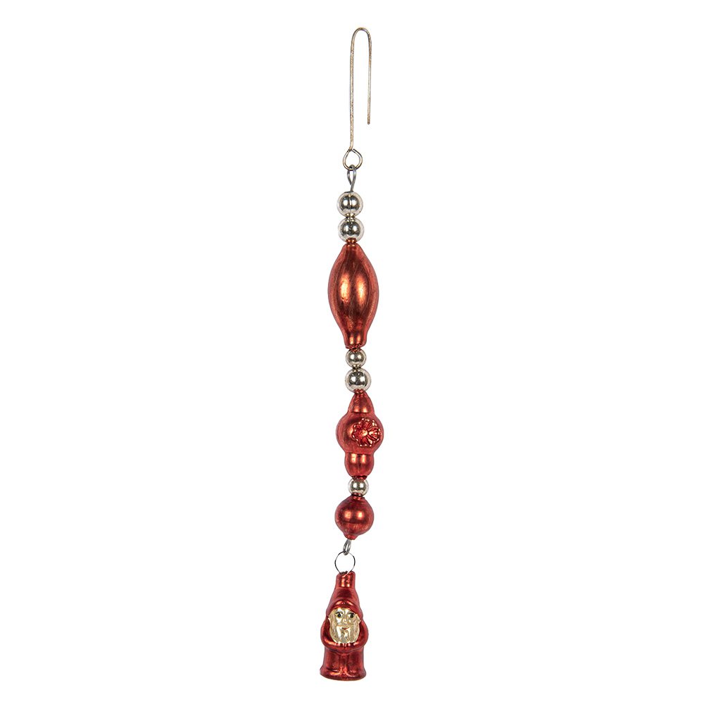 Kersthanger 25 cm Rood Glas Kerstman