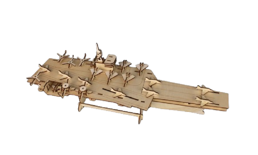 Bouwpakket DIY eD Puzzel Vliegdekschip van hout
