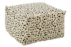 J-Line Poef met dalmatiërmotief - polyester - wit/zwart
