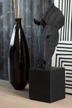 J-Line decoratie Paard Op Voet - polyresin - zwart - S