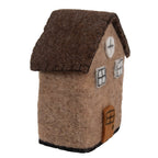 Decoratie Beeld Huis 12x7x14 cm Bruin Vilt
