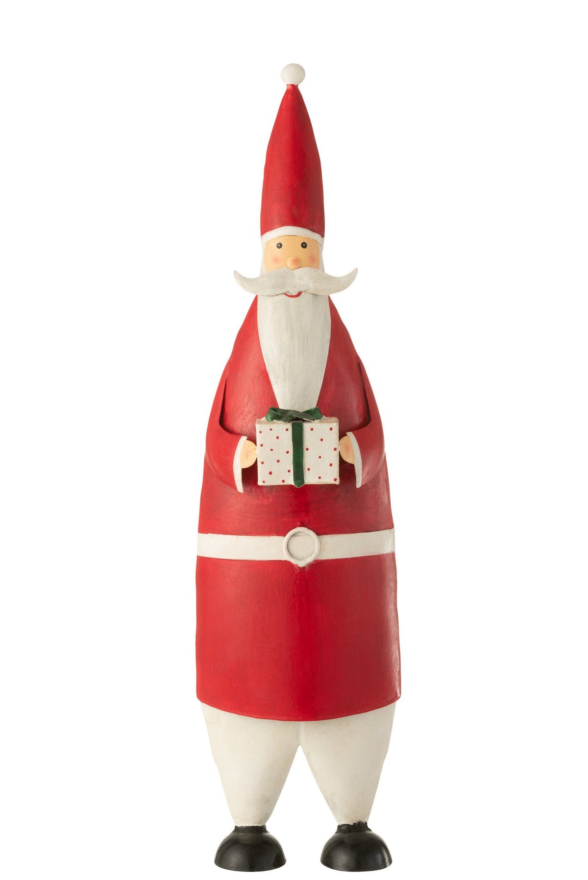 J-Line kerstfiguur Kerstman - ijzer - wit/rood - large