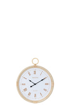 J-Line klok Kyr - rotan - naturel/wit - small - Ø 48 cm