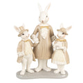 Beeld Konijn 21 cm Wit Bruin Polyresin