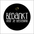 Webshop etiket – XL zwart - 250 stuks
