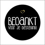 Webshop etiket – XL zwart - 250 stuks