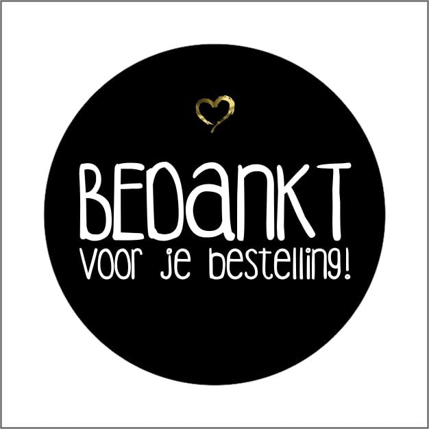 Webshop etiket – XL zwart - 250 stuks