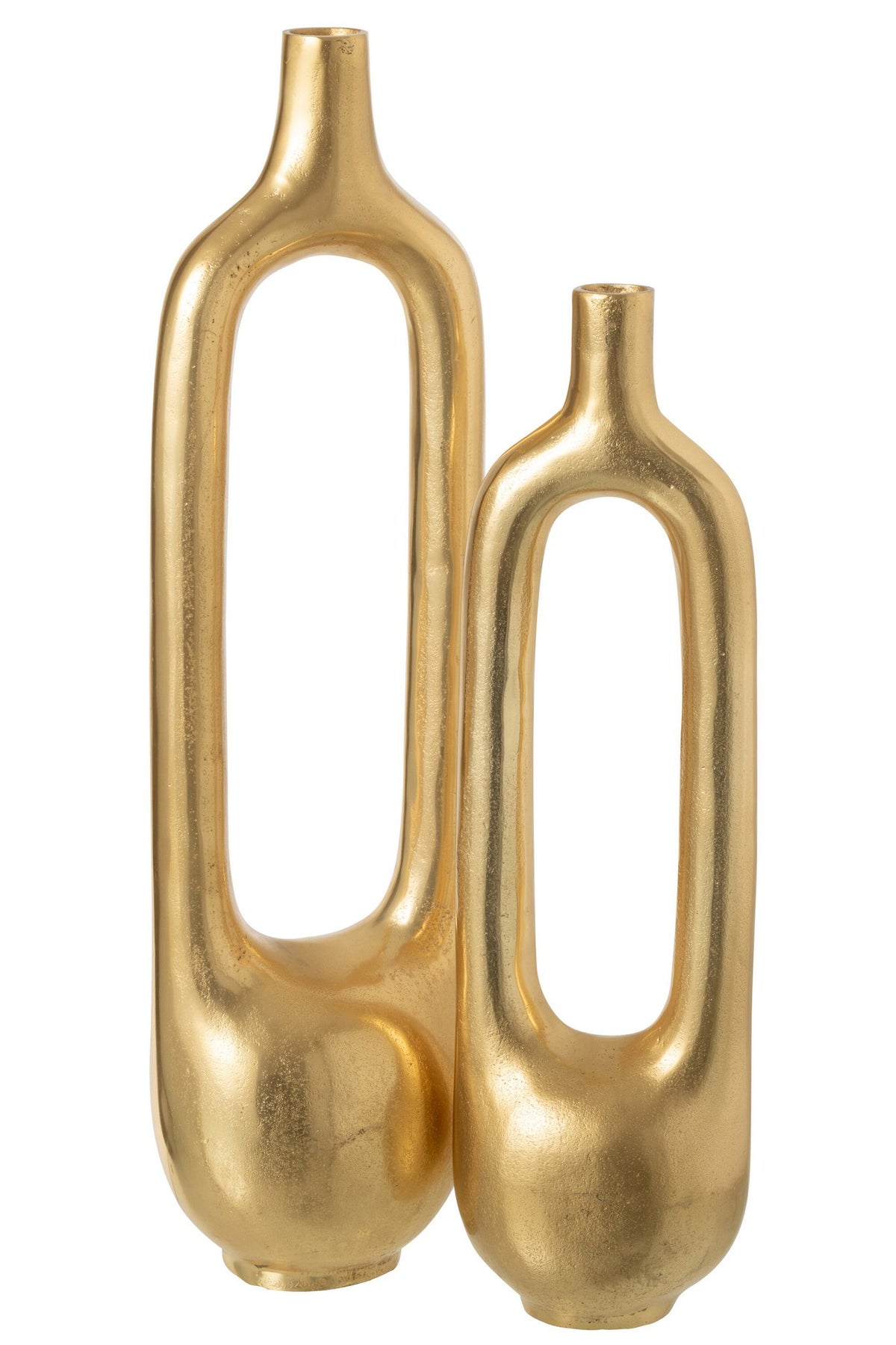 J-Line vaas Holle Binnenkant - aluminium - goud - L