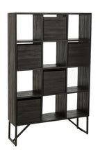 J-Line kast Met Lades - gerecycleerd hout - zwart