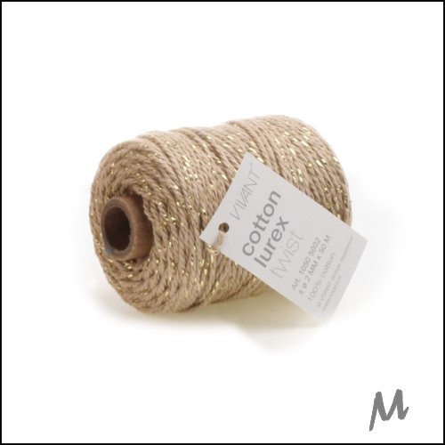 Lurex twist koord - Taupe