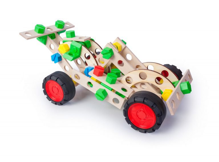 Constructieset Constructor Junior Sportauto 3 in 1 van hout- 107 onderdelen
