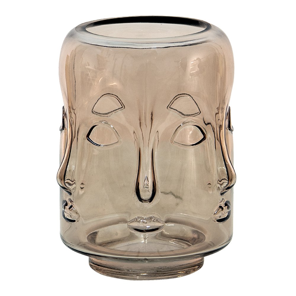 Vaas Ø 14x18 cm Bruin Glas Bloempot Binnen