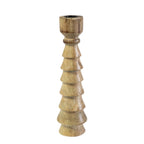 Candle Holder mango hout bubbel 25cm