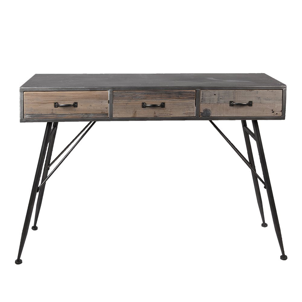 Sidetable Grijs, IJzer en Hout 116x40x80 cm
