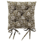 Dutch Decor Joelle - Stoelkussen 40x40 cm - Bloemmotief - Met striklinten - Groen Mos - Groen