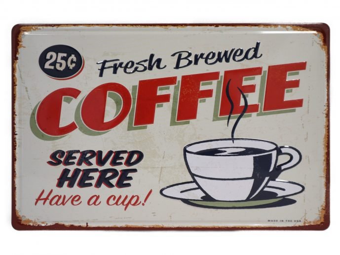 Coffee Retro Wandbord 20x30