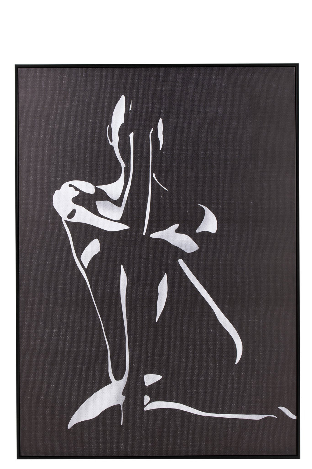 J-Line wanddecoratie Vrouw - canvas/hout - wit/zwart