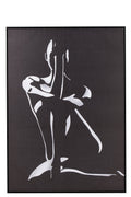 J-Line wanddecoratie Vrouw - canvas/hout - wit/zwart