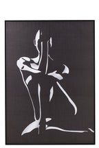 J-Line wanddecoratie Vrouw - canvas/hout - wit/zwart