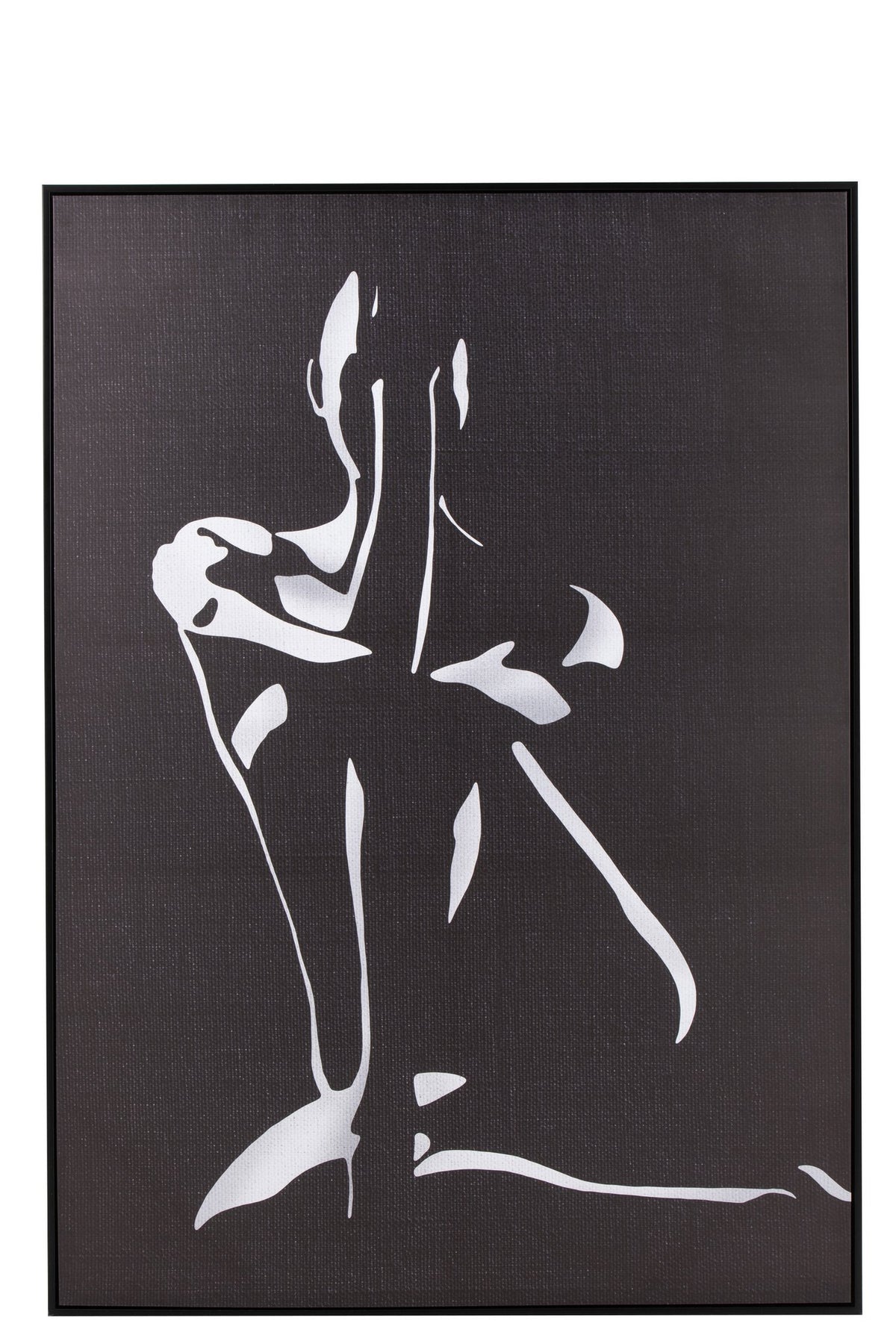 J-Line wanddecoratie Vrouw - canvas/hout - wit/zwart