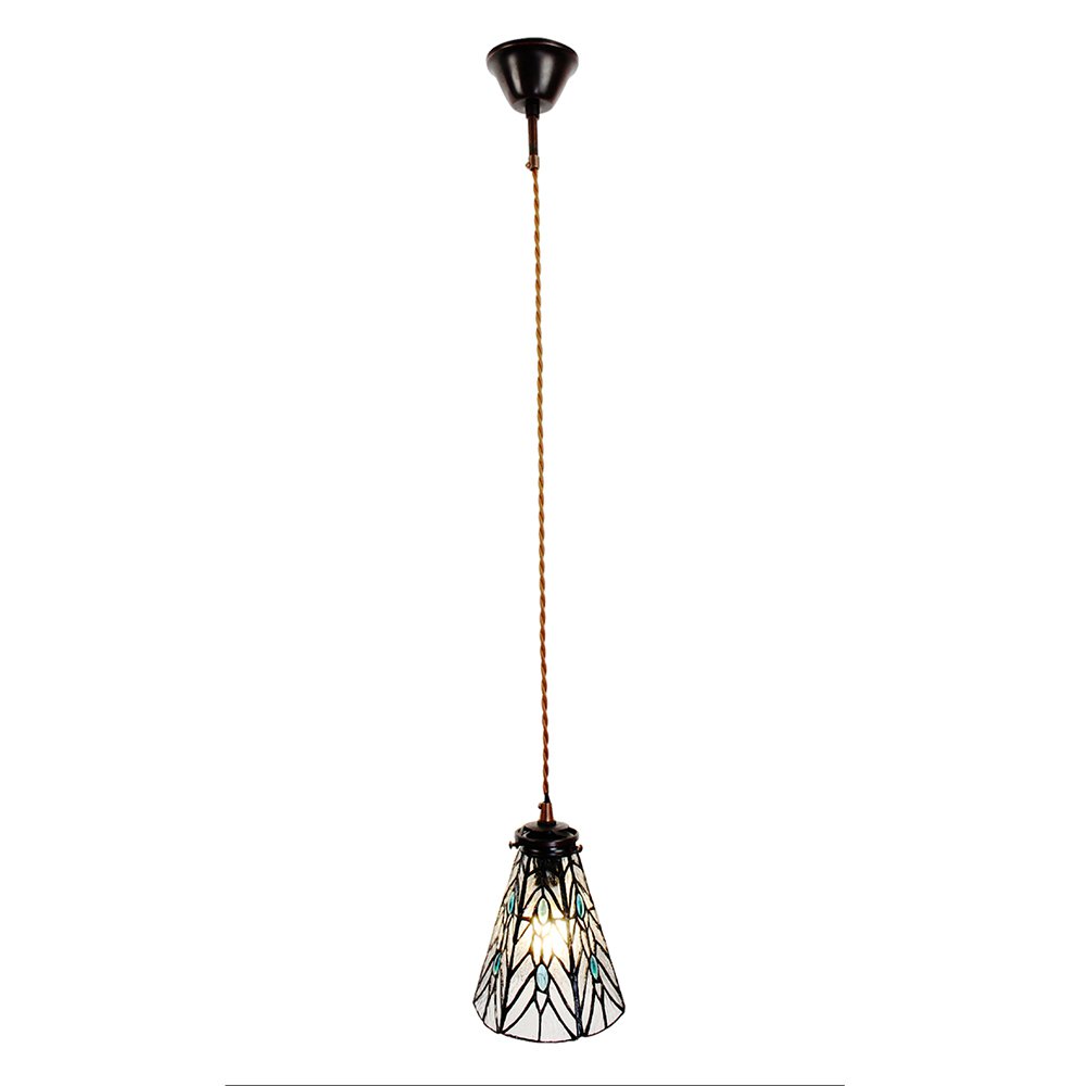 Hanglamp Tiffany Ø 15x115 cm transparant Glas Hanglamp Eettafel