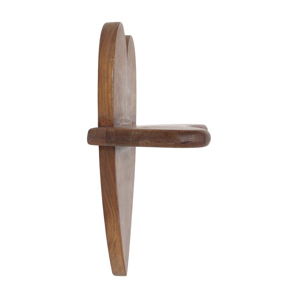 Bullnose mangohouten wandplank Heart
