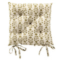 Dutch Decor Francine - Stoelkussen 40x40 cm - Bladpatroon - Met striklinten - Groen Mos - Groen