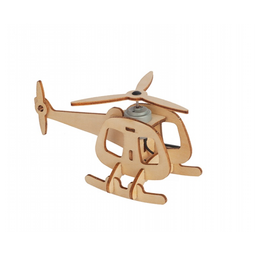Houten bouwpakket van een Helikopter op zonne-energie