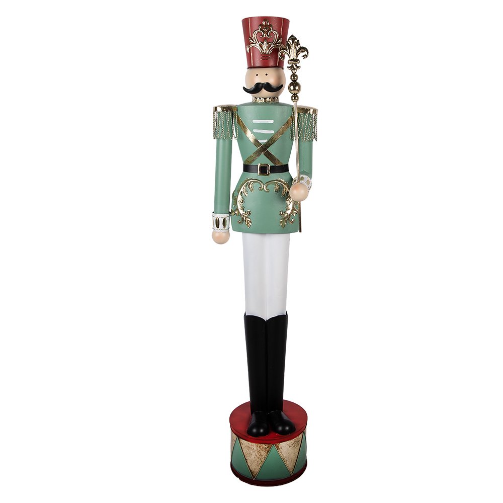 Kerstdecoratie Beeld Notenkraker 35x27x151 cm Groen Metaal