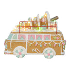 Gingerbread house met LED Bus LED 2xAAA Bruin Metaal