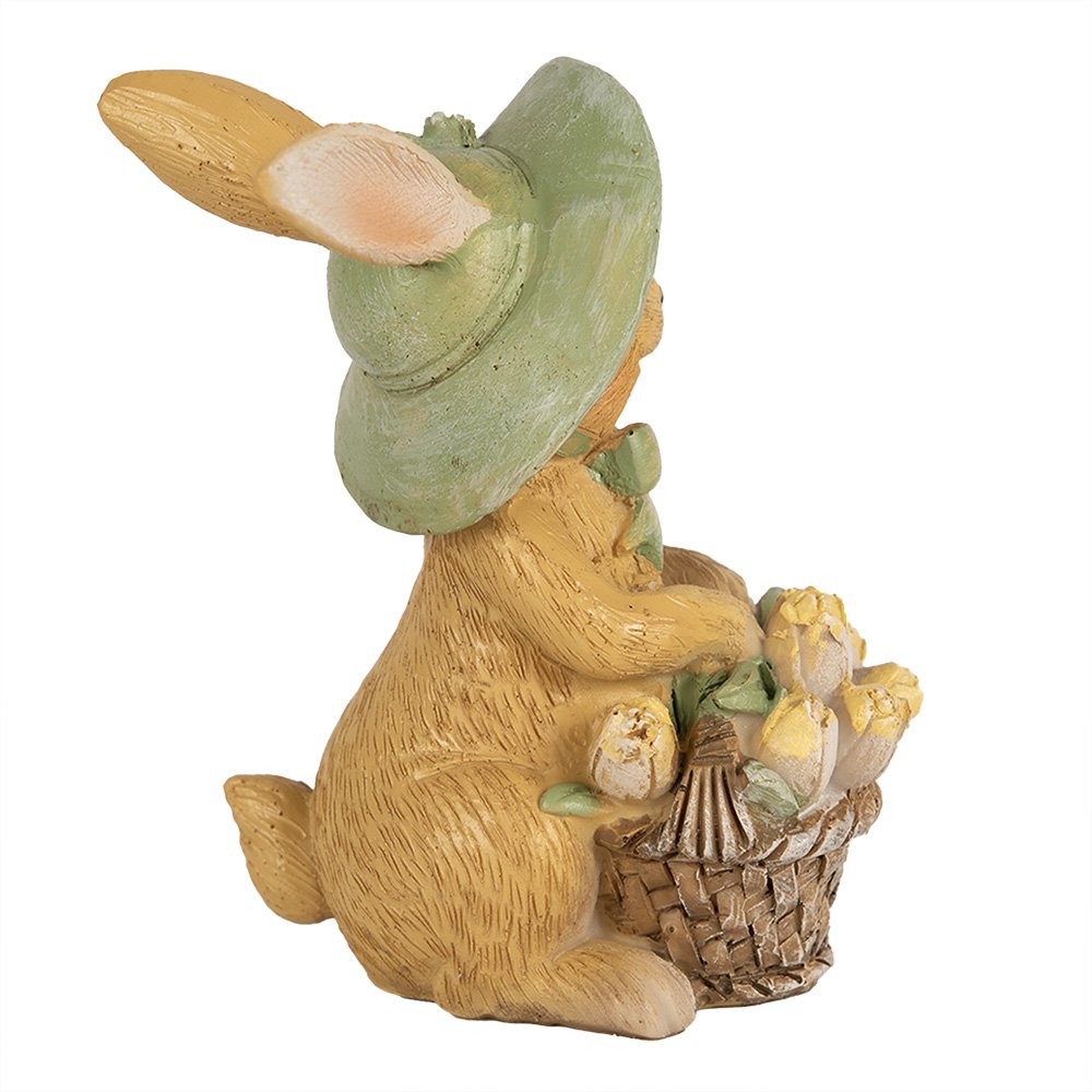 Beeld Konijn 11 cm Bruin Groen Polyresin