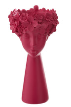 J-Line bloempot Hoofd - polyresin - fuchsia - L