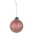 Kerstbal Set van 4 Ø 8 cm Rood Glas Kerstdecoratie